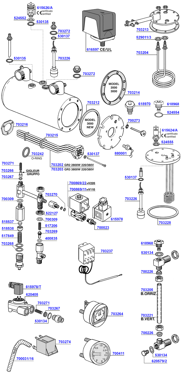 Spaziale - Elements and boiler components