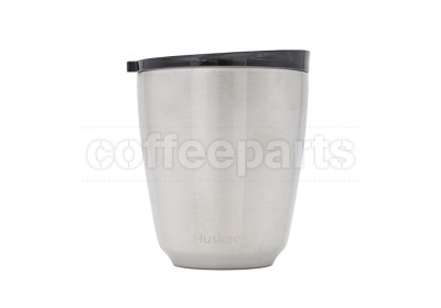 ﻿﻿Huskee Steel Cup with Lid 8oz (236ml): Brushed Steel