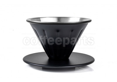 Airflow Coffee Dripper Stainless: 1-2 Cups Black