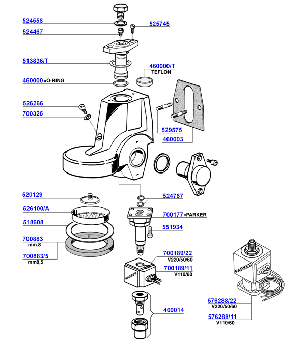 Group Head E61 Solenoid Operated Vibiemme Coffee Parts